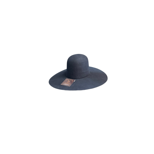 QCB Open Crown Rabbit Felt Hat Black